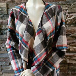 Plaid jacket with belt